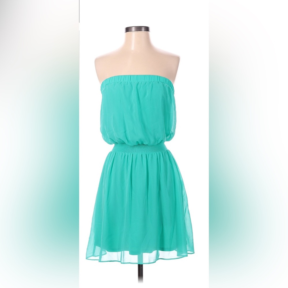 Express teal strapless dress size small